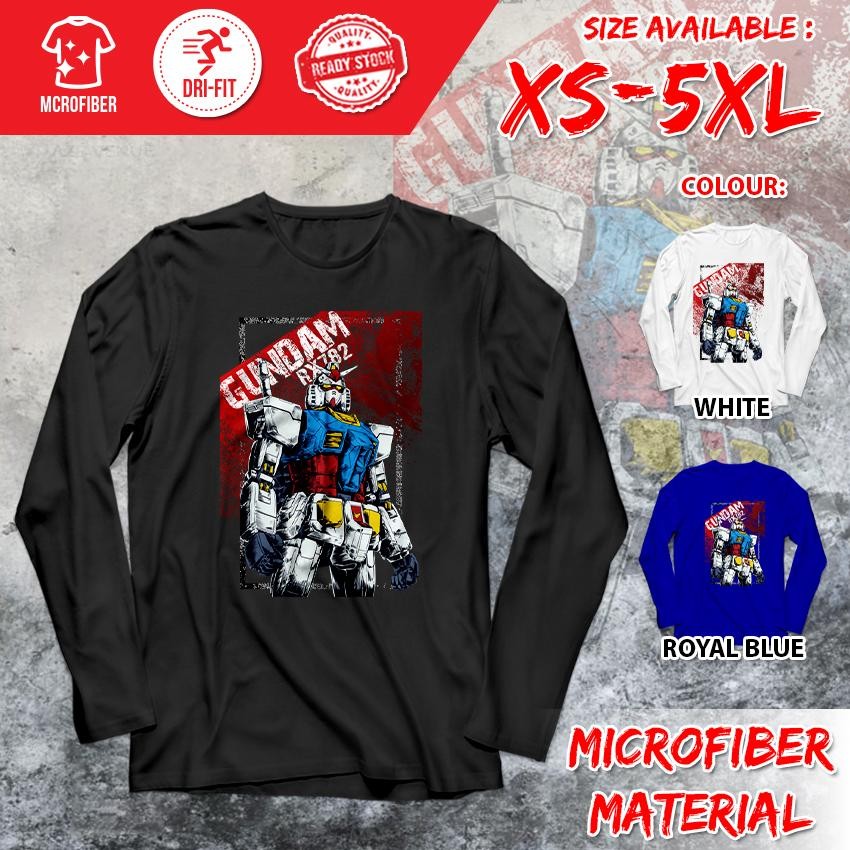 GUNDAM Exia Barbatos Ariel การ์ตูน Dri-Fit XS-5XL โพลีเอสเตอร์ไมโครไฟเบอร์แขนยาว Baju เสื้อยืด GDV1-