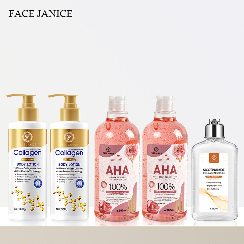 คอลลาเจนอิมัลชั่น 300มล. + AHA Rose Body Essence 500มล. + Niacinamide Collagen Essence 260มล.