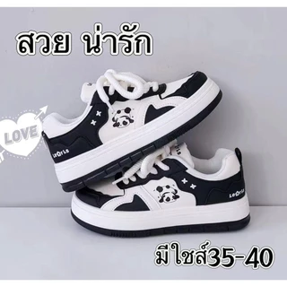 Addision รองเท้าผ้าใบผู้หญิง รองเท้าแต่งกายแบบที่แต่งได้กับทุกชุดสำหรับนักเรียนแบบการ์ตูนใหม่ A0123