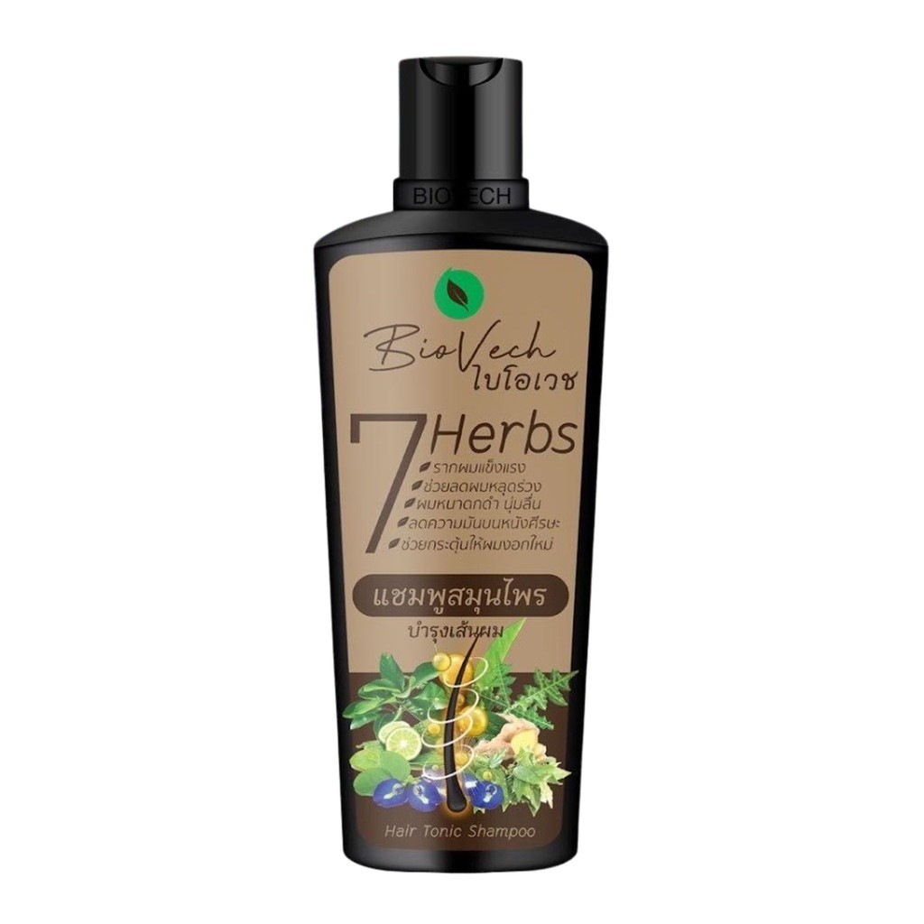 ของแท้·ส่งด่วน·ถูก Bio Vech 7 Herbs Hair Tonic Shampoo ไบโอเวช เซเว่น เฮิร์บส แฮร์ โทนิค แชมพู x 1 ชิ้น dayse
