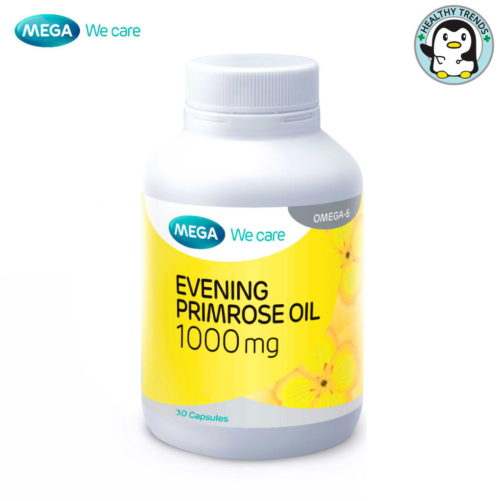 MEGA We care เมก้าวีแคร์ Evening primrose oil 1000 mg น้ำมันอีฟนิ่งพริมโรส 1000 มก. 30 แคปซูล [HT]
