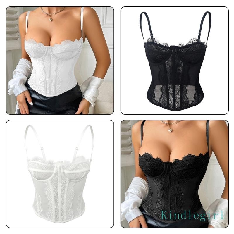 King Elegant Black Supportive Undergarment Elasticity Fabric Lace Corset Top สําหรับสวมใส่ทุกวันและโ