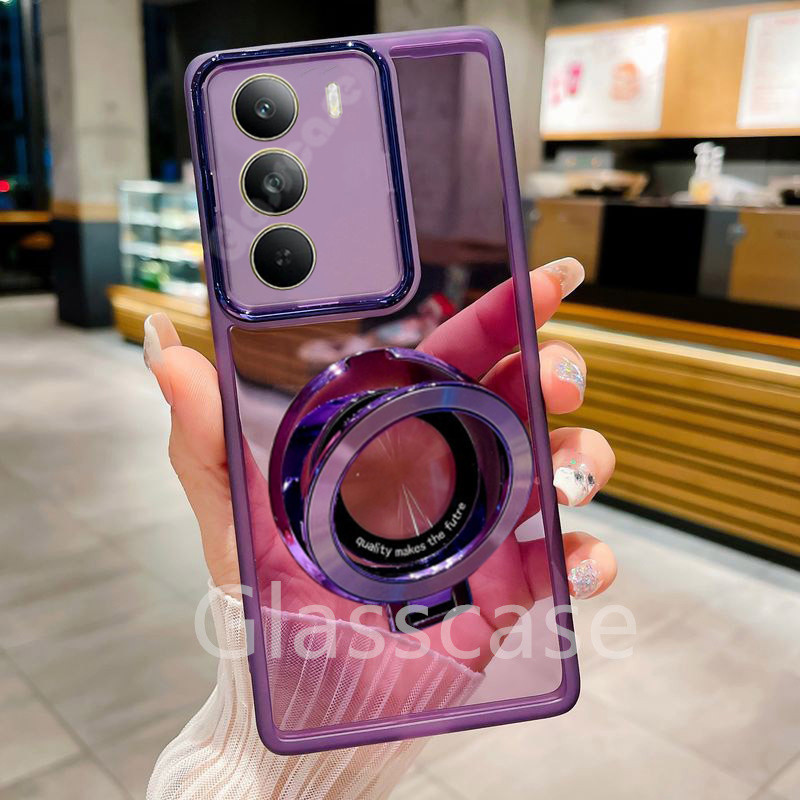 ปลอกสําหรับRealme C75 X C75X C71 C65 RealmeC75 C 75 C75X RealmeC71 C 71 พร้อมแหวนผู้ถือสแควร์ชุบเคสโ