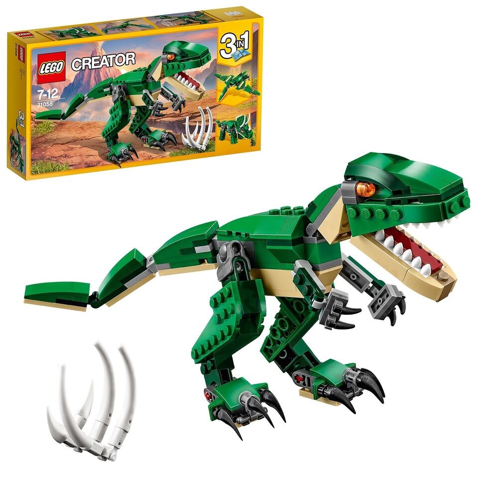 Lego 31058 Creator Mighty Dinosaurs Toy, โมเดล 3 in 1, T. rex, Triceratops และ P