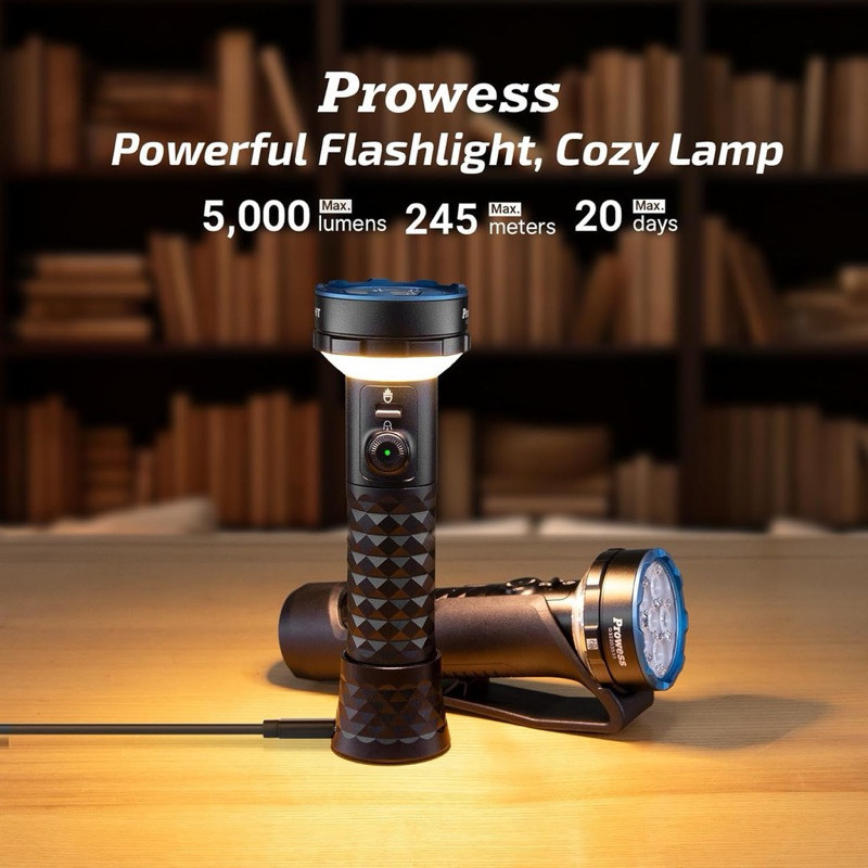 Olight ไฟฉายมัลติฟังก์ชั่น Prowess ไฟฉายและไฟตะเกียงในตัวเดียว พร้อมไฟสองทิศทาง