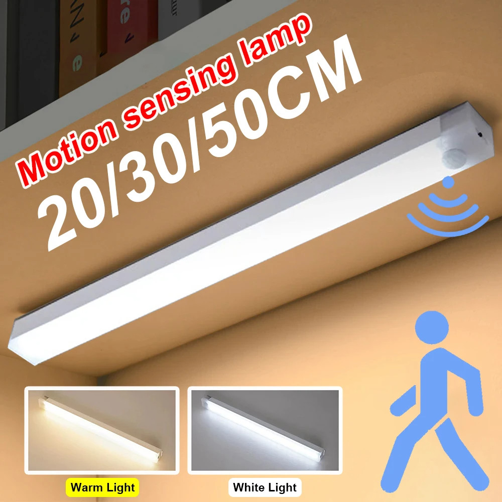 Motion Sensor Light ไร้สาย USB ชาร์จ Led Night Light Strip ตู้เสื้อผ้าตู้เสื้อผ้าตู้โคมไฟ Wall บันไดห้องครัวโคมไฟตกแต่ง