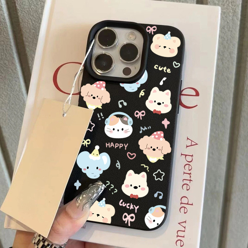 แมวน่ารักนิ่มกันกระแทก TPU เคสไอโฟน for iPhone 11 12 13 14 15 16 Pro Max XR XS X 7/8P