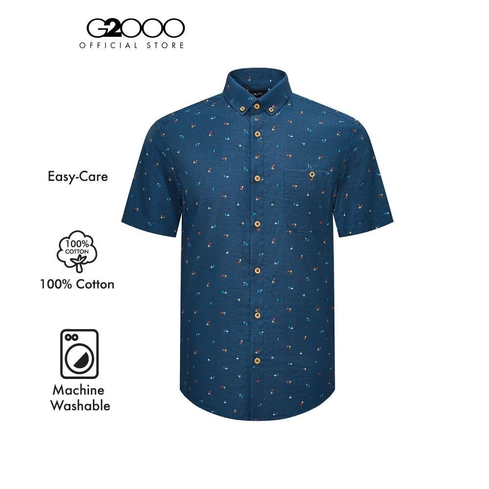 G2000 เสื้อเชิ้ตแขนสั้นลำลองสำหรับผู้ชาย ทรง Smart Fit รุ่น 4113043278 NAVY