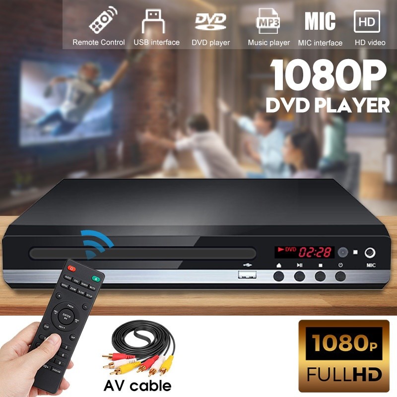 เครื่องเล่น DVD VCD 1080P ขนาดเล็กแบบบูรณาการในครัวเรือนเครื่องเล่น DVD ความละเอียดสูงแบบพกพา CD Dis