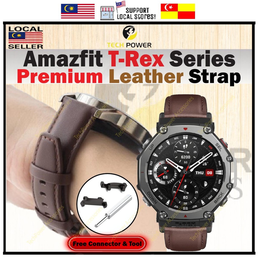 Amazfit T-Rex 3 /Amazfit T-Rex 2 /Amazfit T-Rex /T-rex Pro Strap สายหนังพรีเมี่ยม Tali Jam Amazfit T