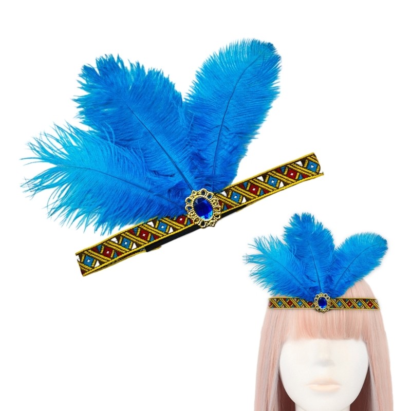 Ww Mardi Gras ที่คาดผมคริสตัล Masquerade Headpiece Roaring Flapper คอสเพลย์