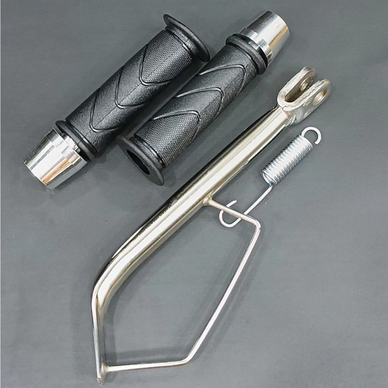 AURA (แพ็คเกจ 3 รายการ) H0nda Chrome Side Stand พร้อม Grip Jalu รุ่น PCX H0nda Vario 110 125 150 Bea