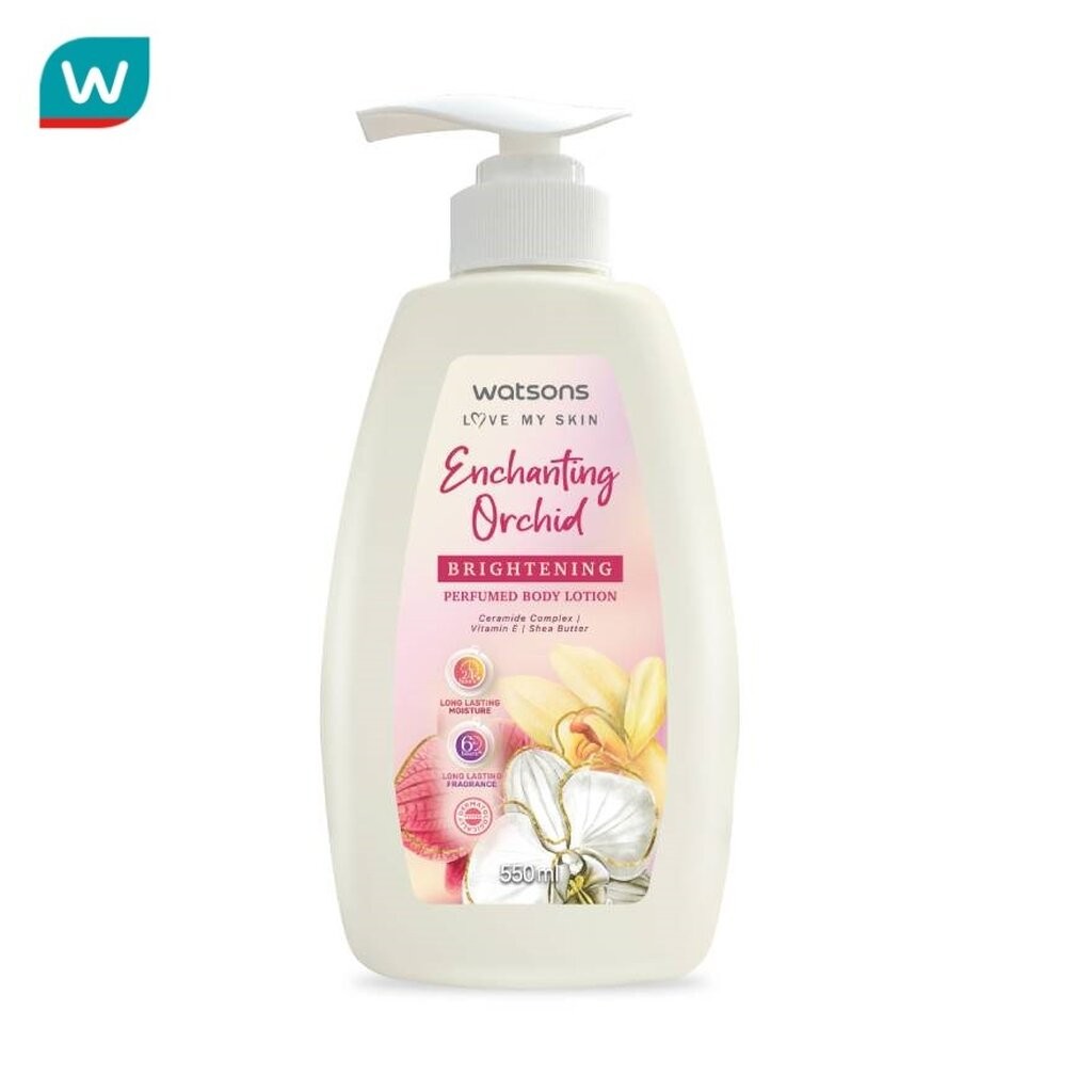 Watsons วัตสัน เอนซานติ้ง ออร์คิด ไบรท์เทนนิ่ง เพอร์ฟูม บอดี้ โลชั่น 550มล.