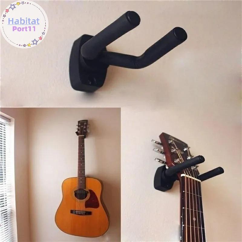 Habitatport 1 ชิ้นผู้ถือกีตาร์ Wall Mount Stand อะไหล่และอุปกรณ์เสริมเครื่องมือบ้านจอแสดงผลกีตาร์ Hook Wall Hanger กีตาร์ Picks th