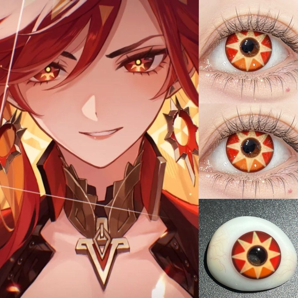 Jewelens 1 คู่ Mavuika คอสเพลย์คอนแทคเลนส์สี Genshin อะนิเมะ Softlens 14.5 มม.