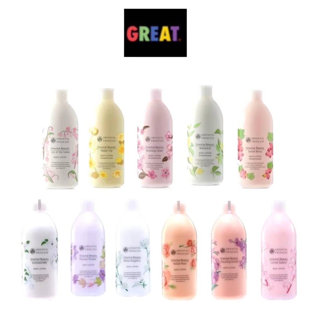 Oriental Princess  Body lotion โลชั่นทาผิวกาย กลิ่นหอม ติดทนทั้งวัน ขวดใหญ่400ml.