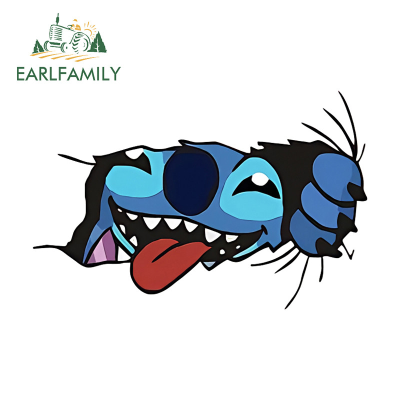 EARLFAMILY Stitch Eyes Tear สติกเกอร์รถการ์ตูนแฟชั่น Occlusion Scratch กระจก Trunk ด้านหลังกระจกไวนิล Decal กันน้ํารถจัดแต่งทรงผม ราคา ถูกที่สุด ดีลบีเคเค