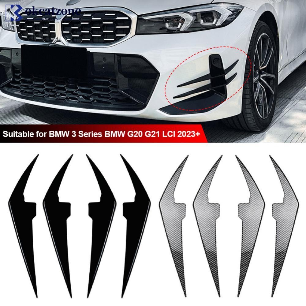 OKCATZONE 4 ชิ้น/เซ็ตรถกันชนหน้าหมอกโคมไฟด้านข้าง Fins Lip Splitters Air Trim Fitmet สําหรับ BMW 3 S