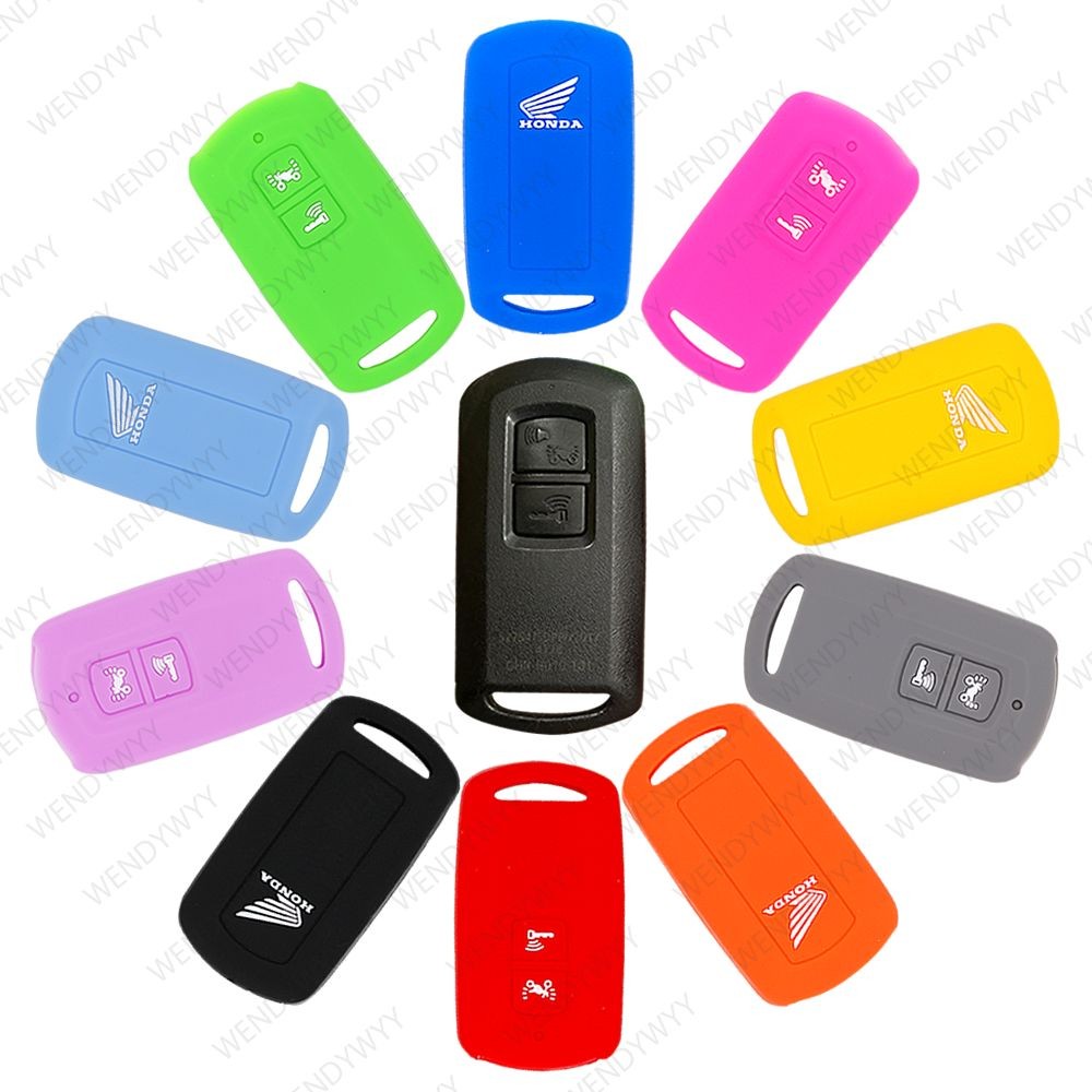 ซิลิโคนที่สำคัญปกถุงยางอนามัย Honda Click / Vario 150 / 150i / 2018 สองปุ่มกรณีกุญแจหลากสีสำหรับรถจักรยานยนต์