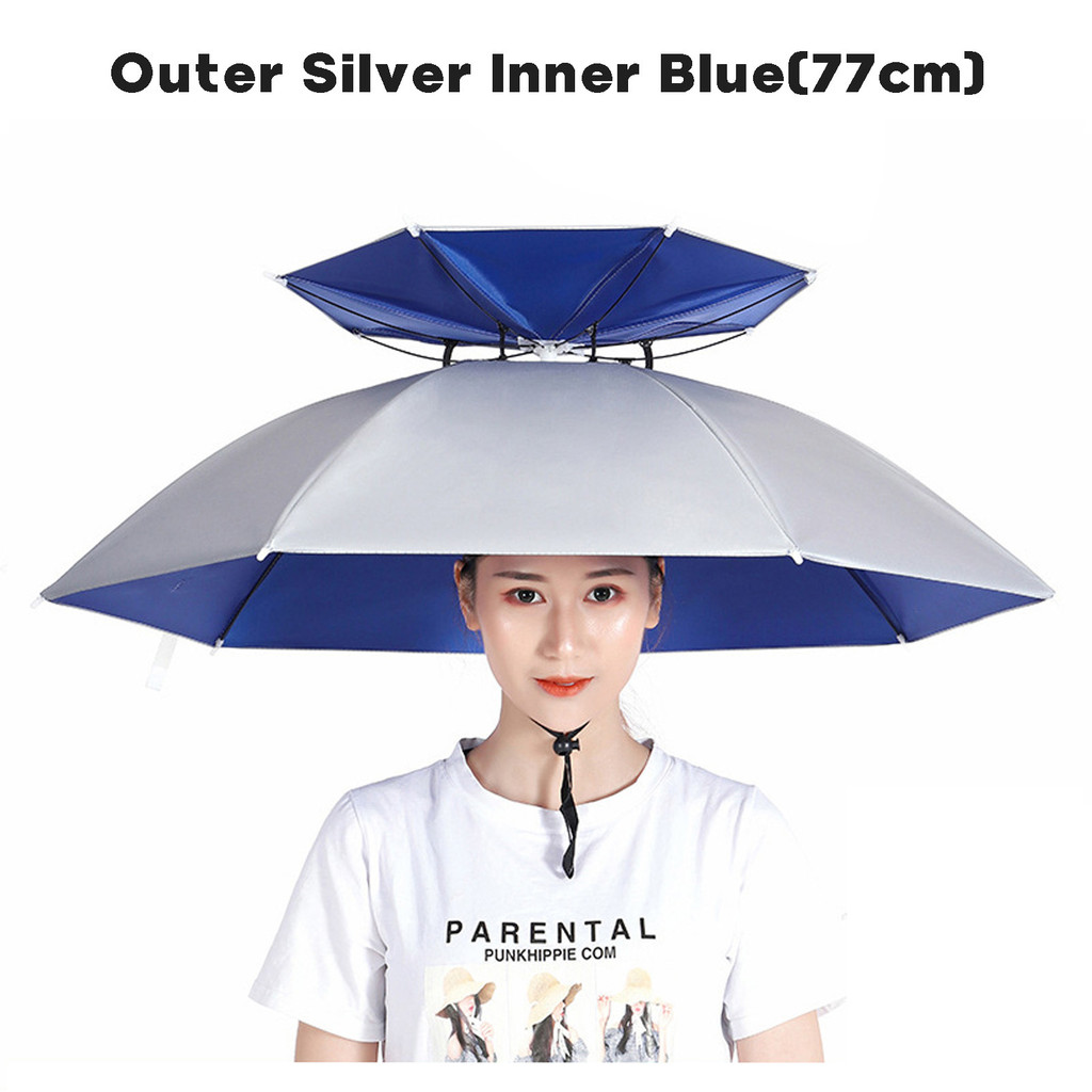 หมวกร่มกลางแจ้งพับปรับอาทิตย์ฝนหมวกป้องกันรังสียูวี ชม. หูฟัง สําหรับการตกปลากอล์ฟตั้งแคมป์ชายหาด