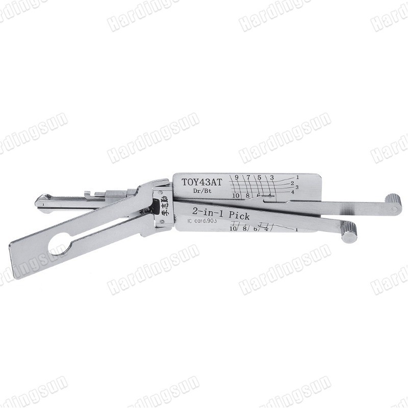 Lishi TOY43AT 2 in 1 Lock Decoder Together Auto Pick ชุดเครื่องมือสําหรับ Toyota