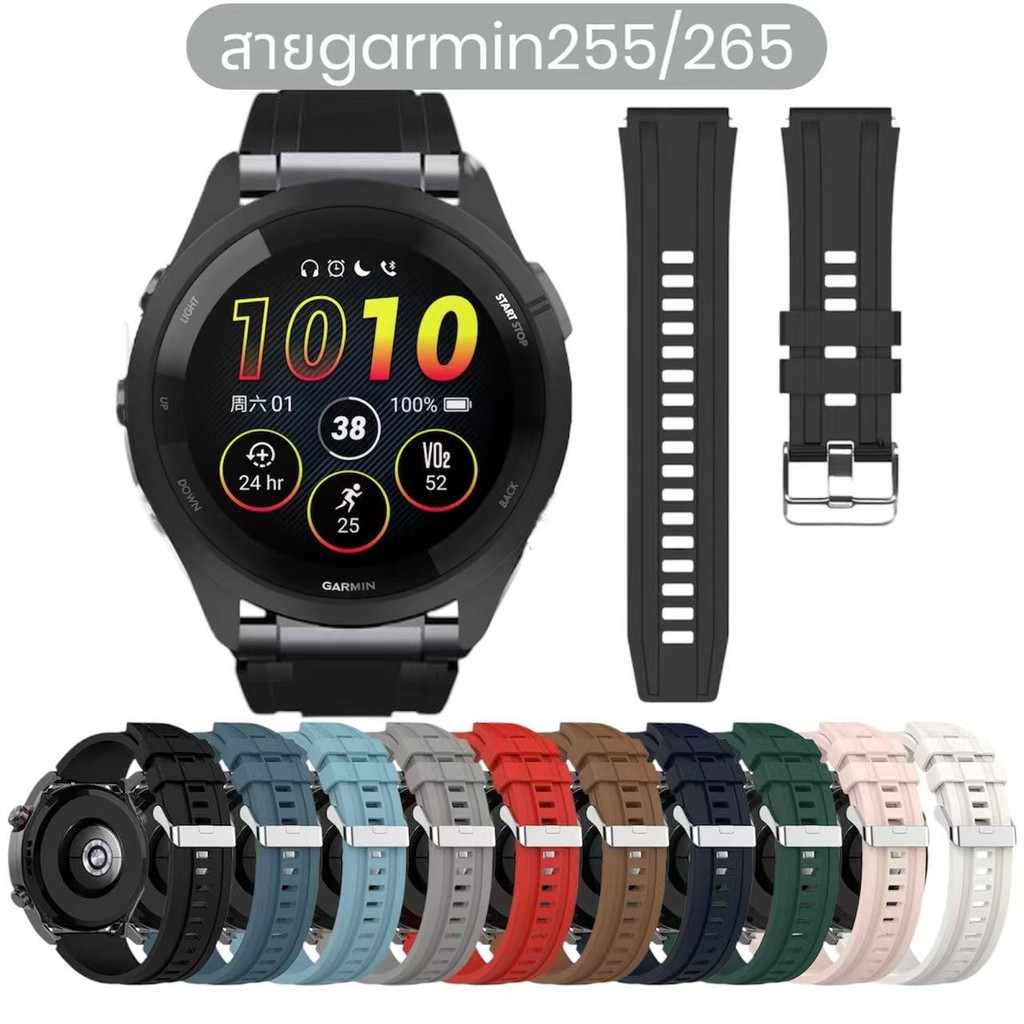 สายsmart watchสำหรับgarmin265/255/265music/255music/venu2/venu3/vivoactive4สายชิลิโคน22mm