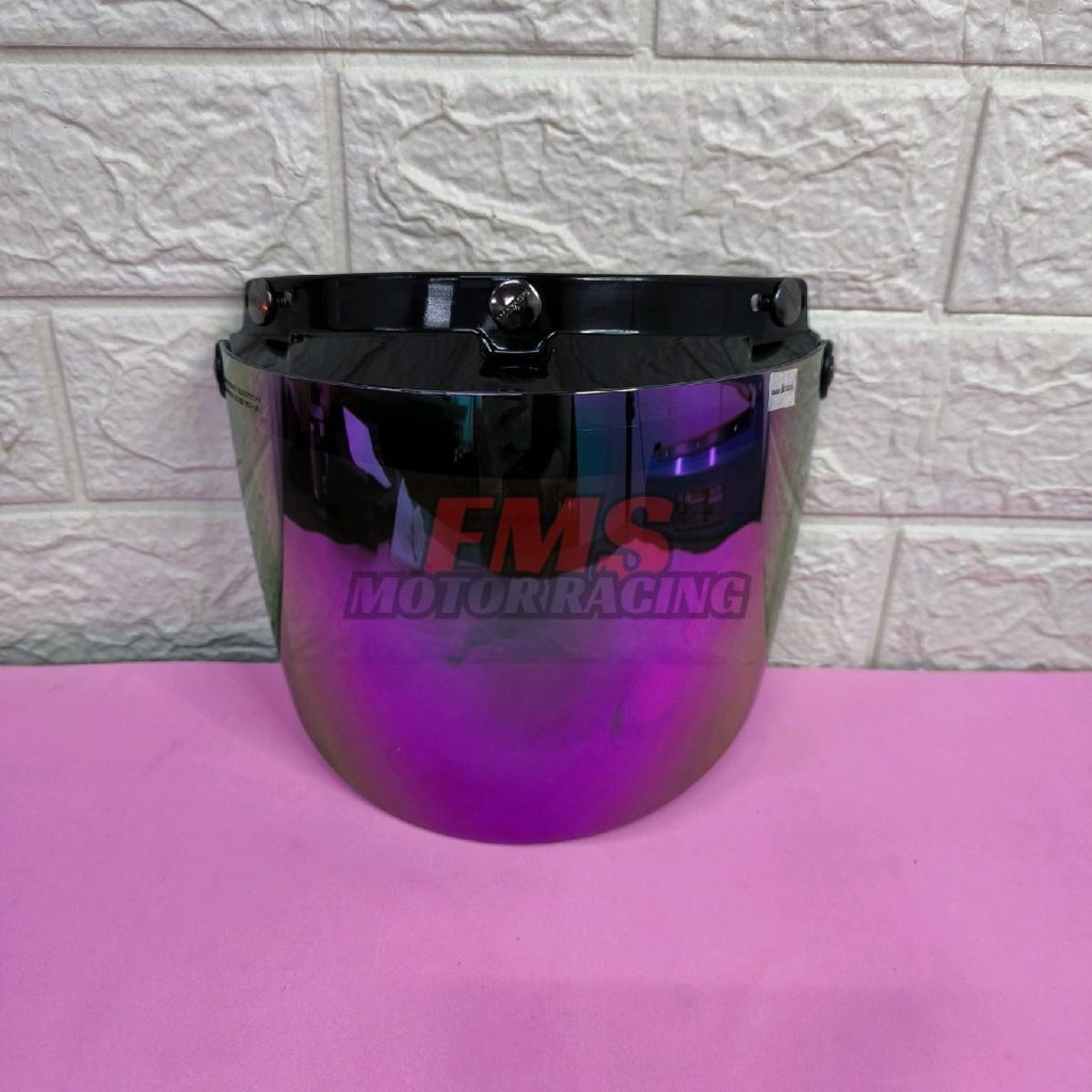 Rainbow Visor หมวกกันน็อค 3 ปุ่ม MHR,MS88,SGV,MAGNUM/ Topi มอเตอร์ Cermin Rainbow VISOR 3 ปุ่ม Visor
