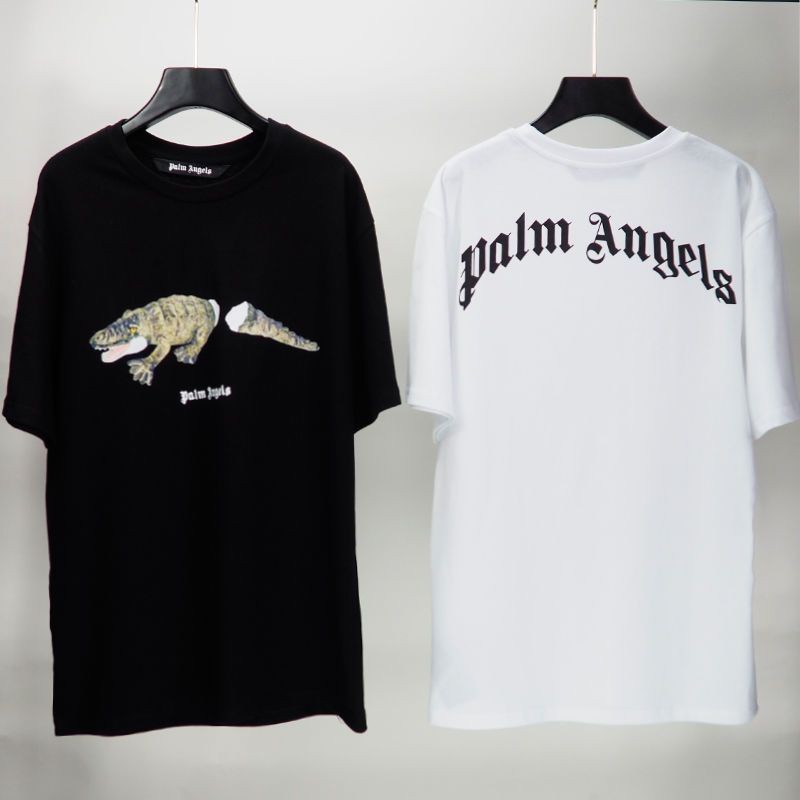 Correct Version Palm Palm Angels Angels Broken Tail Crocodile Print เสื้อยืดแขนสั้น Unisex