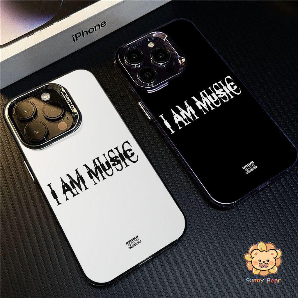 เคสไอโฟนiPhone 17 Pro Maxอัลบั้ม Playboi Carti I Am MusicSimple สีทึบ Frosted Electroplate เลนส์ป้องกันเคสโทรศัพท์สําหรับ iPhone 17 Pro Max 16 15 11 7plus 14 12 13 7 8 Plus XR XS
