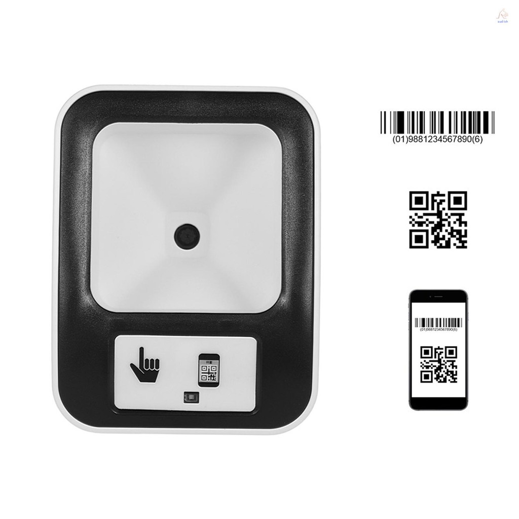 2200 1D/2D/QR Code Scanner CMOS Image Desktop Barcode Reader USB หน้าจอรอบทิศทาง Barcode Scanner