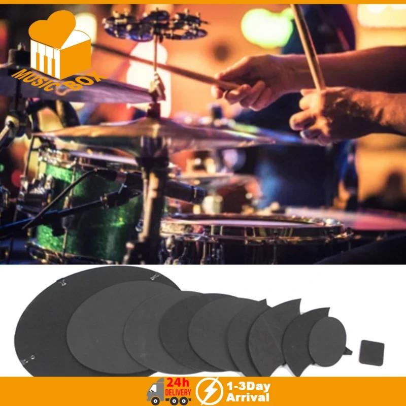 1 ชุดกลอง Mute Pad กลองยาง Mute Pad Pad Silencers Soundproof Pad ชุดกลอง Silencers กลอง音垫