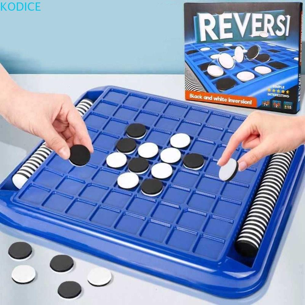 KODICE Flip Black White Chess Board, Touch Flip Portable Kid Overturn Chess, Tabletop Game Montessori Parent-Child Interactive Reversi Strategy Board Game Travel