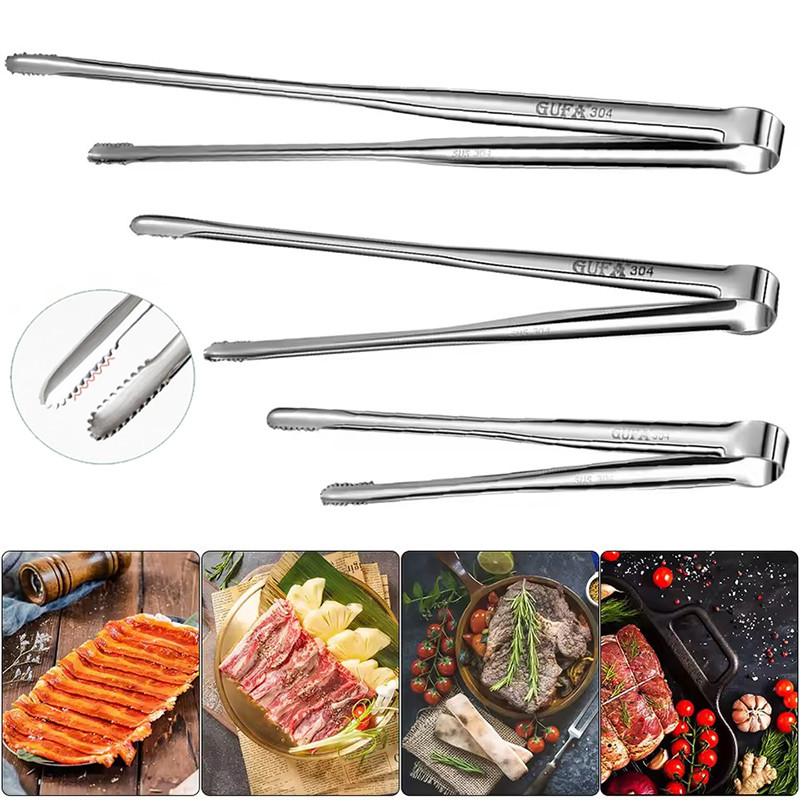 ส/ม/ล 304 ที่คีบบาร์บีคิวสแตนเลส – คลิปหนีบขนมปังอาหารอเนกประสงค์ – แกดเจ็ตในครัว