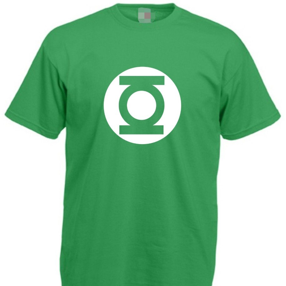 S-5XL printingเสื้อยืดผ้าฝ้าย พิมพ์ลายการ์ตูน The Green Lantern The Big Bang Theory Sheldon Cooper M