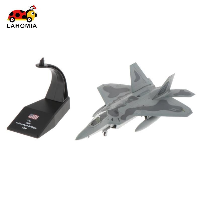 [Lahomia] 1/100 American F-22 Fighter Aircraft Warplane Diecast Model Home Decor