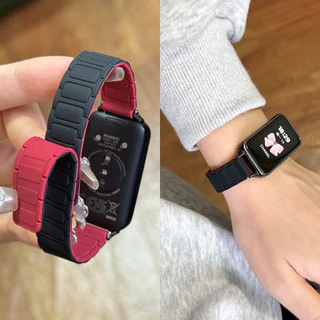 สายรัดห่วงแม่เหล็กสําหรับ Huawei Band 11 / 11 Pro / 10 9 NFC อุปกรณ์เสริมสายรัดกีฬาสําหรับ Huawei Band 8 สร้อยข้อมือซิลิโคน