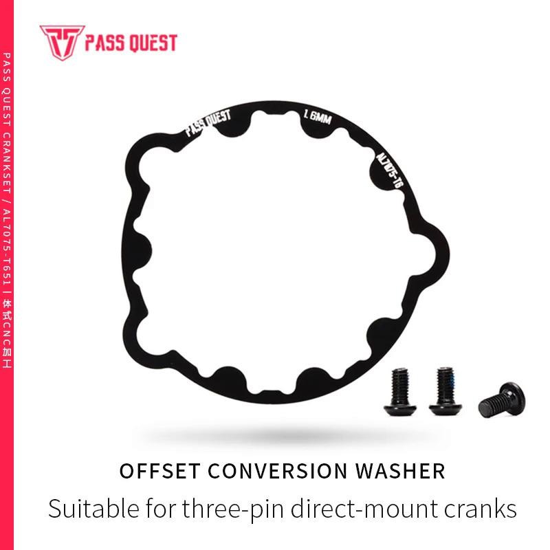 แหวนรองข้อเหวี่ยง Pass Quest Gxp Offset ขนาด 1.6mm 2mm 2.5mm Al7075-T6 สำหรับข้อเหวี่ยง Sram