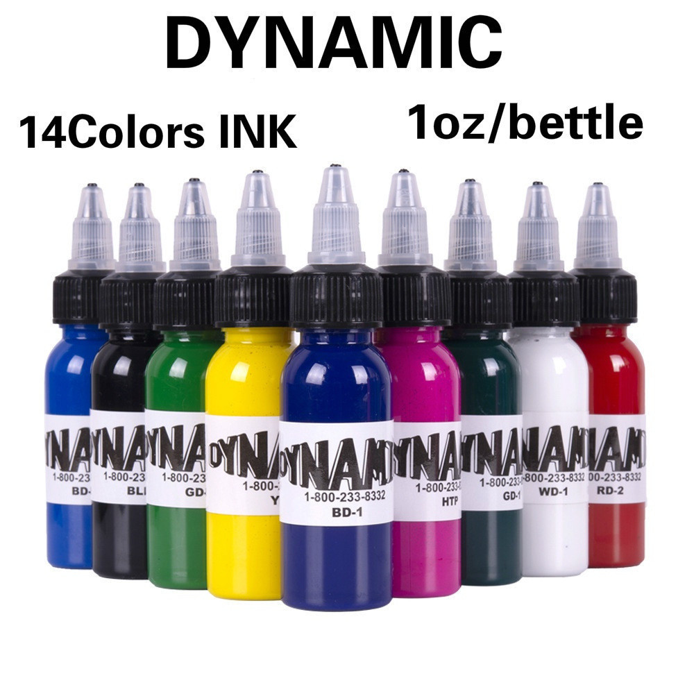 [ที่ต้องการ] Dynamic1Ounce30ml 9Color Body Painting Tattoo Ink แต่งหน้าถาวรสี Pigment Eyesb S8II V7O