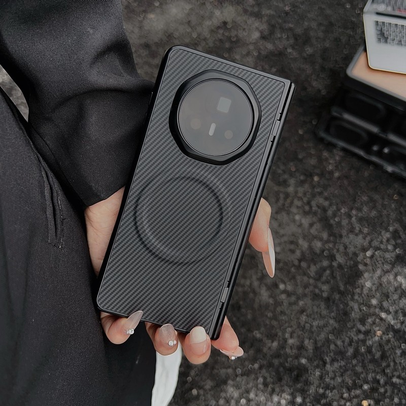สําหรับ Honor Magic V3 V 3 Honor MagicV3 กรณีหรูหราคาร์บอนไฟเบอร์ Texture PC Hard แม่เหล็กฝาครอบโทรศ