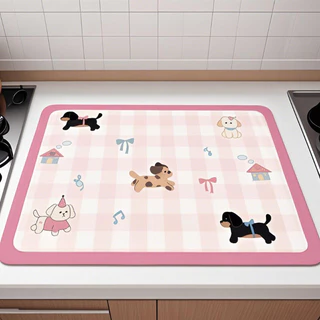 แผ่นดูดซับน้ำ จานรองจาน Placemat น้ำซุปข้นไดอะตอม รูปแบบการ์ตูนน่ารัก ตกแต่งบ้าน