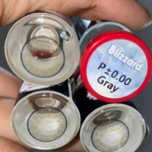 คอนแทคเลนส์ รุ่น Blizzard สีเทา/ตาล Gray/Brown สายตาปกติ ลายฮิต🤍