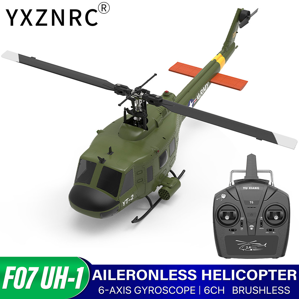 Yuxiang F07 UH-1 Huey Aileronless เฮลิคอปเตอร์ 2.4G 6CH มอเตอร์ไร้แปรงคู่ 120m 6 แกน Gyro Optical Fl