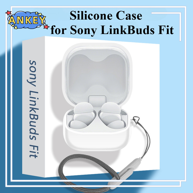 Case for Sony LinkBuds Fit Soft Protective Cover Nylon Lanyard Headphone Shells WF-LS910N Washable Housing Anti Dust Sleeve Hand Rope Strap Accessories
