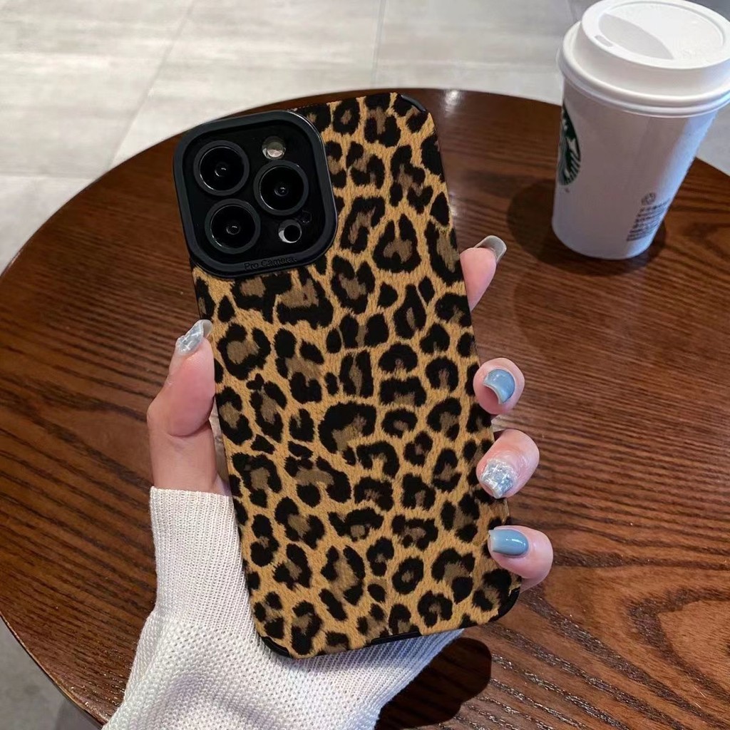 สีน้ําตาลเสือดาวพิมพ์เคสโทรศัพท์สําหรับiphone 16 Pro max 15 เคสโทรศัพท์ 11 XR max 6 7 8 P lus Creativeป้องกันกรณี