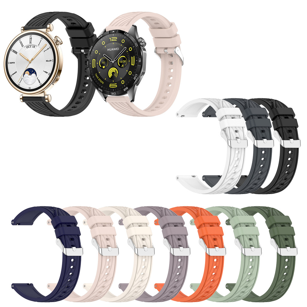 18 มม.20 มม.22 มม.ซิลิโคนเนื้อนาฬิกาสําหรับ Huawei นาฬิกา GT6 6 pro GT 6 5 4 3 2 GT2e GT2 Pro GT3 SE GT3 Pro GT4 5 46 มม 43 มม 42 มม GT5 Pro Buds Ultimate 3 4 Leaf Vein Strap สําหรับ