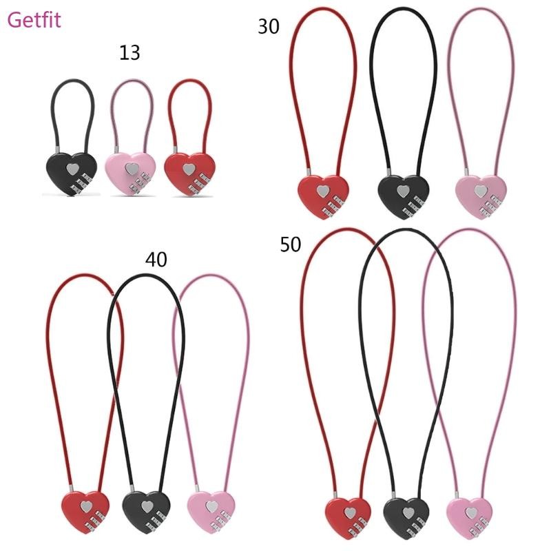 กุญแจรหัสรหัสผ่าน GETF Heart ศูนย์กลาง-ล็อค ล็อครหัสผ่านเชือกลวดยาว
