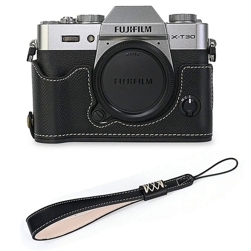 Palm Print PU Leather Camera Half Body Case for Fujifilm XT30 Fuji X-T30 XT30II XT20 XT10 Battery Op