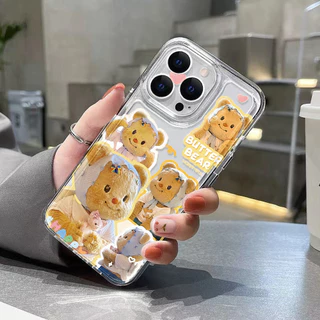 TPU Case For iPhone 15 17 16 11 13 12 14 Pro Max Air 7 8 Plus X XR XS Max SE 16promax Butter Bear เคสโทรศัพท์มือถือ