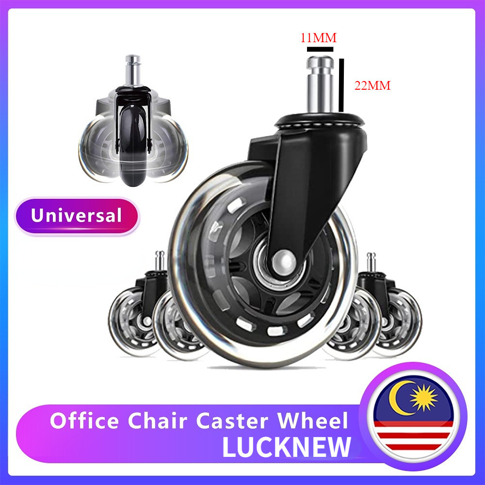 75 มม.เก้าอี้สํานักงานล้อเลื่อนลูกกลิ้งล้อเลื่อนล้อคู่ล้อเก้าอี้ Universal เก้าอี้เกมเก้าอี้ Roda Kerusi Pejat OFC