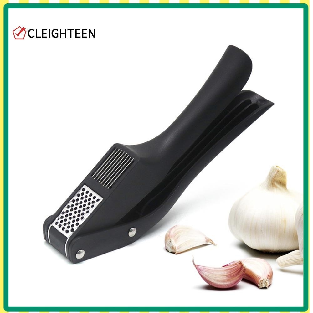 Cleighteen ที่กดกระเทียม 2 in 1, พร้อมปอกกระเทียมพลาสติก Crusher, อัพเกรดด้ามจับกว้างมัลติฟังก์ชั่นสล็อตคู่กระเทียม Chopper Mincer Home